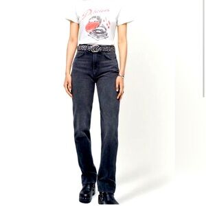 Re/Done 70’s High Waisted 100% Cotton Black Straight Jeans